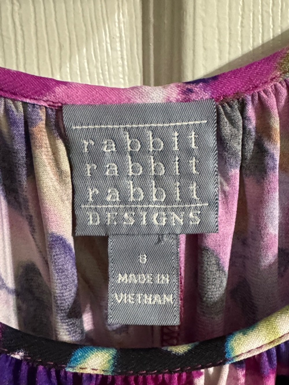 Rabbit Rabbit Rabbit Purple and Pink Abstract Scoop Neck Dress - Picture 2 of 7